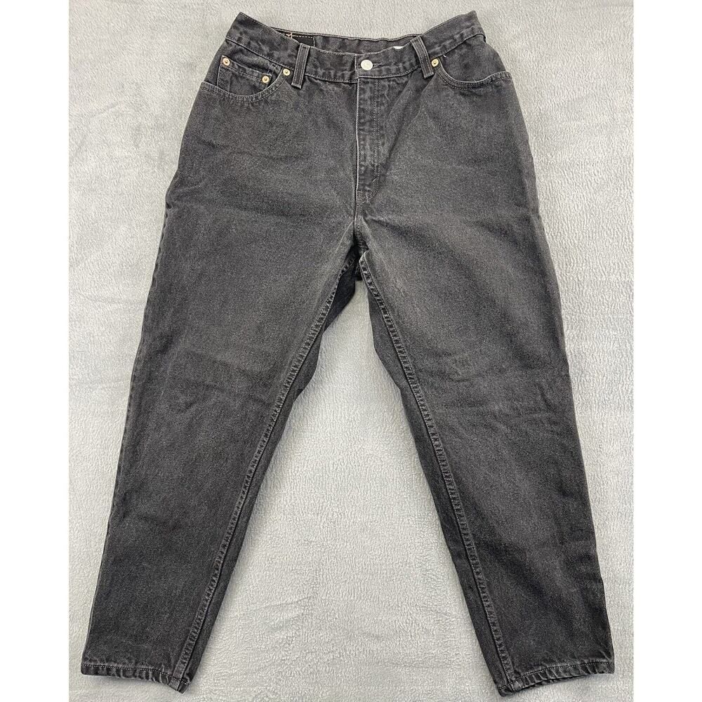 VINTAGE LEVIS 550 RELAXED FIT BLACK  JEANS WOMENS 14 Pet M